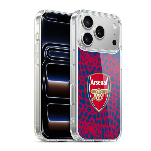 Arsenal FC Logos Animal Pattern Soft Gel Case for Apple iPhone 17 Pro