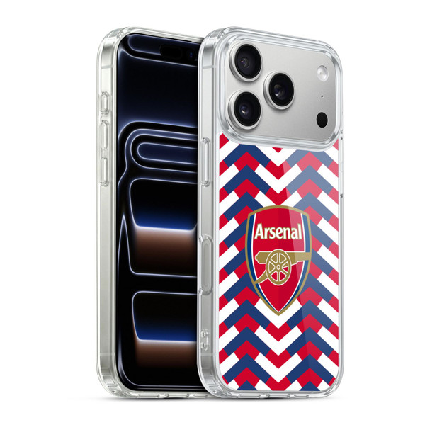 Arsenal FC Logos Zigzag Soft Gel Case for Apple iPhone 17 Pro
