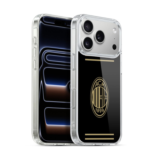 AC Milan Crest Black And Gold Soft Gel Case for Apple iPhone 17 Pro