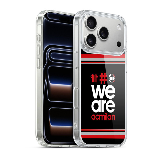 AC Milan Crest Stripes 2 Soft Gel Case for Apple iPhone 17 Pro