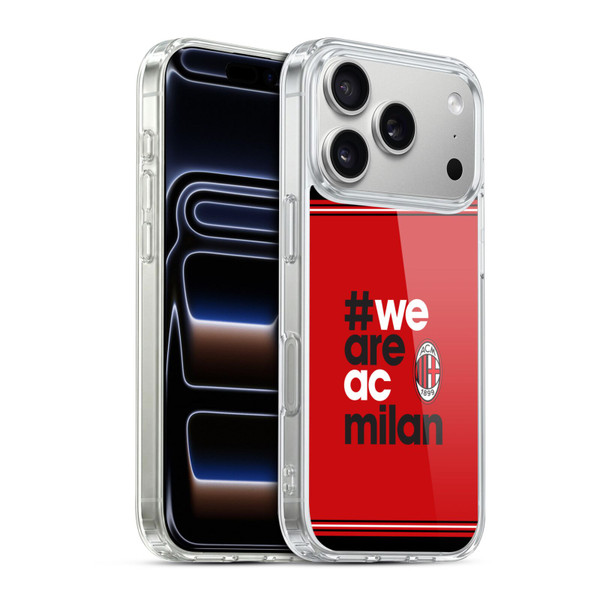 AC Milan Crest Stripes Soft Gel Case for Apple iPhone 17 Pro