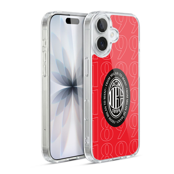 AC Milan Art 1899 Black Logo Soft Gel Case for Apple iPhone 17