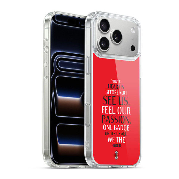 AC Milan Art Typography Soft Gel Case for Apple iPhone 17 Pro Max