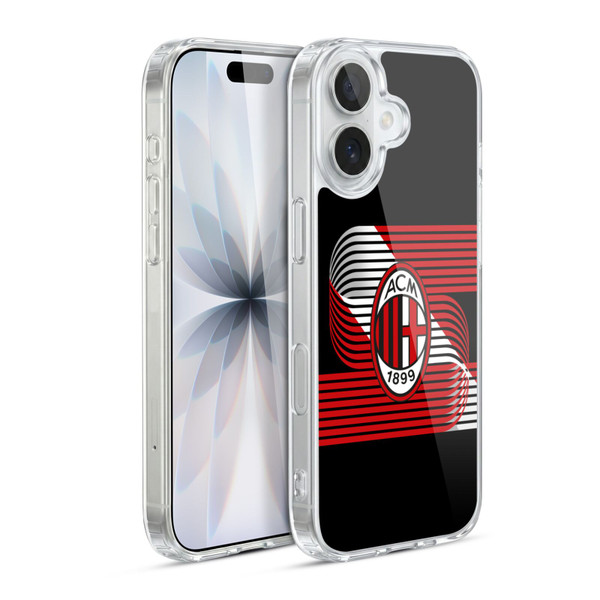 AC Milan Crest Patterns Diagonal Soft Gel Case for Apple iPhone 17
