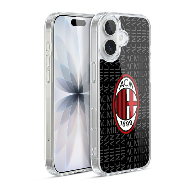 AC Milan Crest Patterns Red And Grey Soft Gel Case for Apple iPhone 17