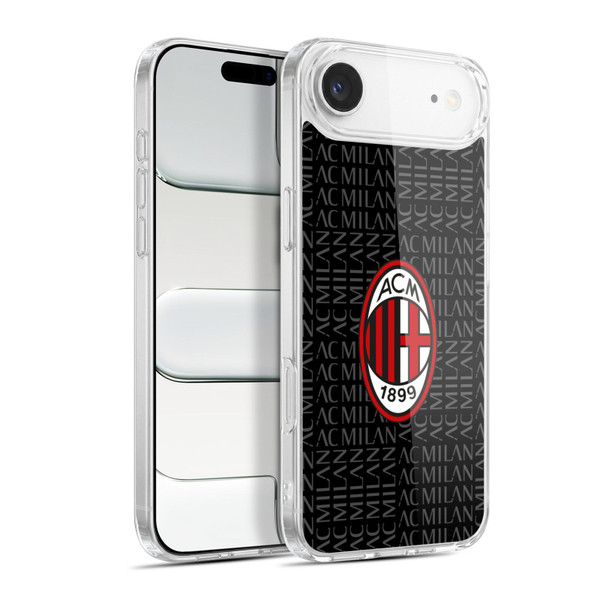 AC Milan Crest Patterns Red And Grey Soft Gel Case for Apple iPhone 17 Air