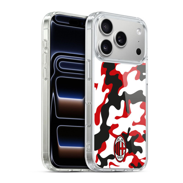 AC Milan Crest Patterns Camouflage Soft Gel Case for Apple iPhone 17 Pro