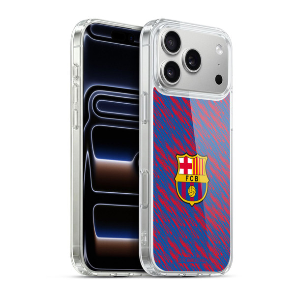 FC Barcelona Crest Patterns Glitch Soft Gel Case for Apple iPhone 17 Pro Max