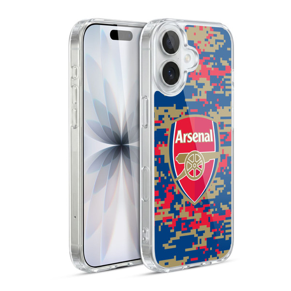 Arsenal FC Crest Patterns Digital Camouflage Soft Gel Case for Apple iPhone 17