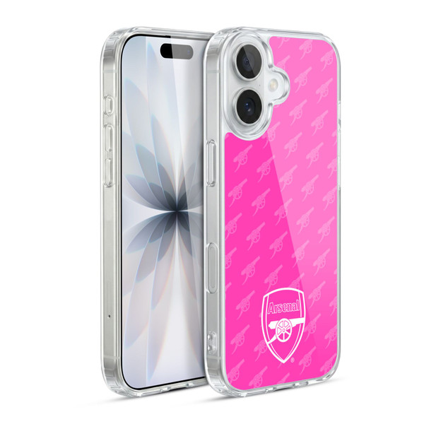 Arsenal FC Crest Patterns Pink Soft Gel Case for Apple iPhone 17