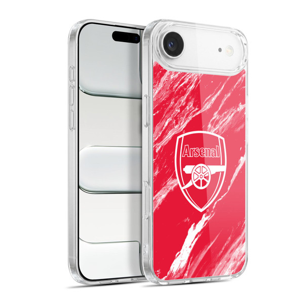 Arsenal FC Crest Patterns Red Marble Soft Gel Case for Apple iPhone 17 Air