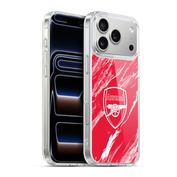 Arsenal FC Crest Patterns Red Marble Soft Gel Case for Apple iPhone 17 Pro Max