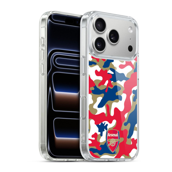 Arsenal FC Crest Patterns Camouflage Soft Gel Case for Apple iPhone 17 Pro