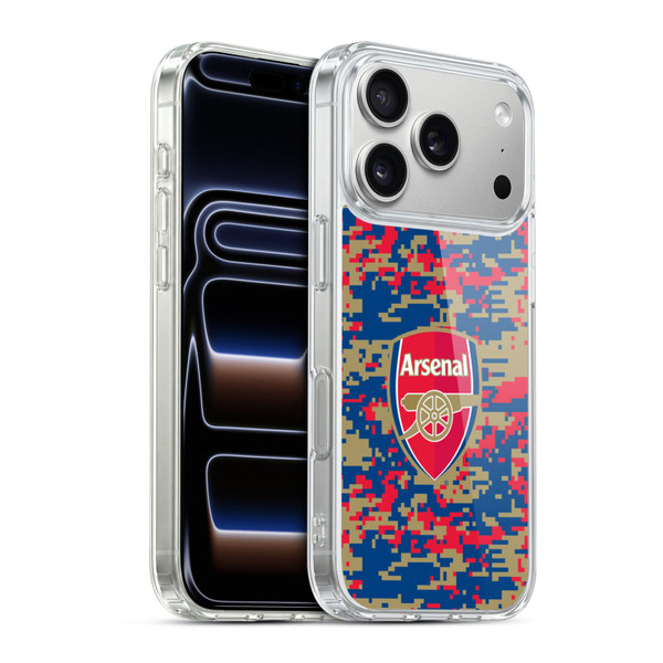 Arsenal FC Crest Patterns Digital Camouflage Soft Gel Case for Apple iPhone 17 Pro