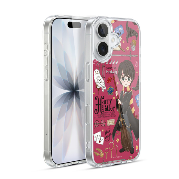 Harry Potter Deathly Hallows XXXVII Harry Pattern Soft Gel Case for Apple iPhone 17