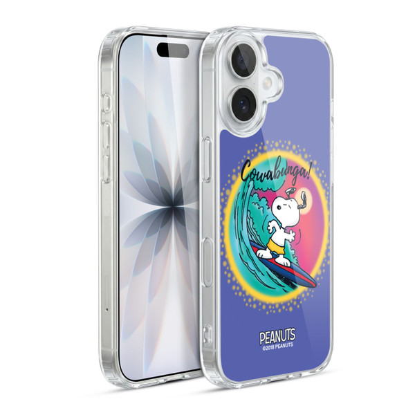 Peanuts Snoopy Boardwalk Airbrush Cowabunga Surf Soft Gel Case for Apple iPhone 17