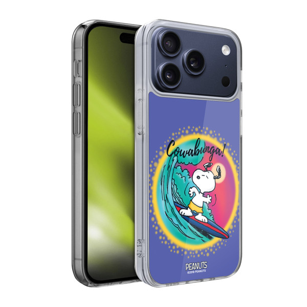 Peanuts Snoopy Boardwalk Airbrush Cowabunga Surf Soft Gel Case for Apple iPhone 17 Pro