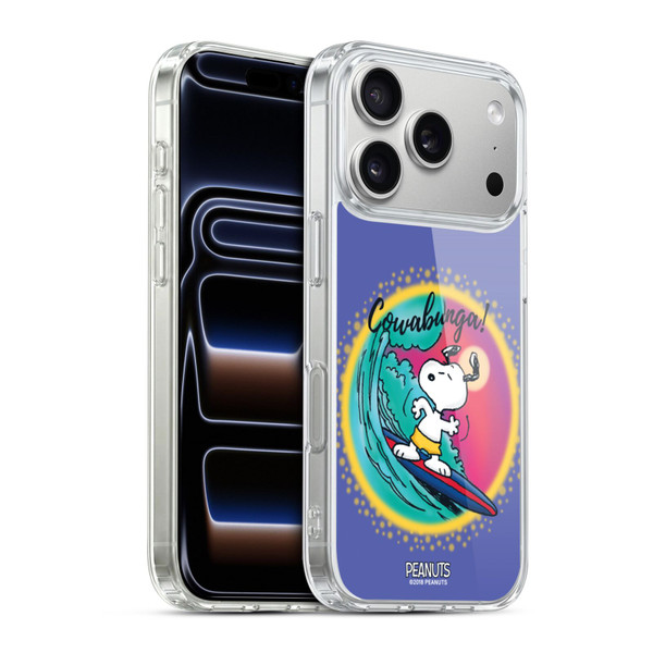 Peanuts Snoopy Boardwalk Airbrush Cowabunga Surf Soft Gel Case for Apple iPhone 17 Pro