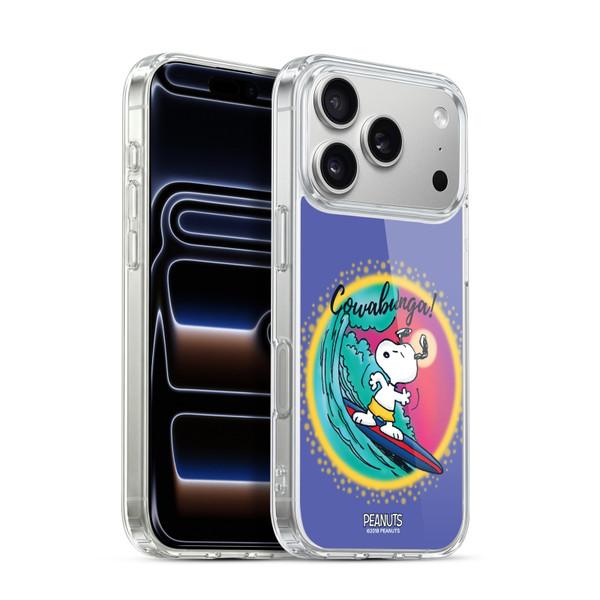 Peanuts Snoopy Boardwalk Airbrush Cowabunga Surf Soft Gel Case for Apple iPhone 17 Pro