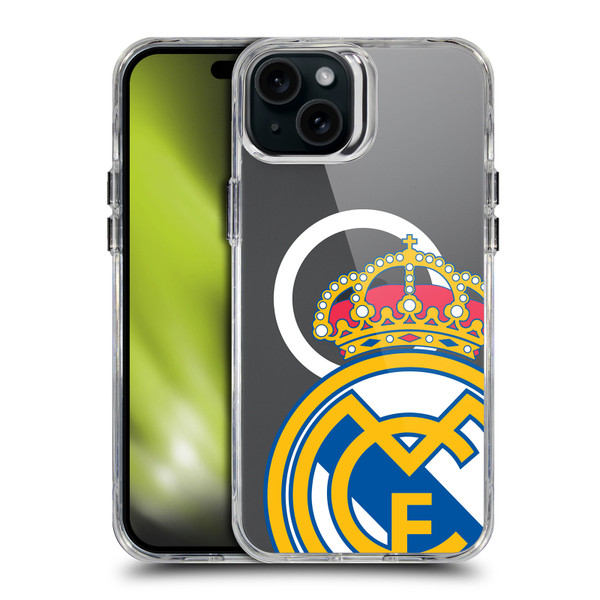 Real Madrid CF Logo Icon Crest Oversized SHOCKPROOF BUMPER CASE COMPATIBLE WITH  & MAGSAFE Apple iPhone 15 Plus