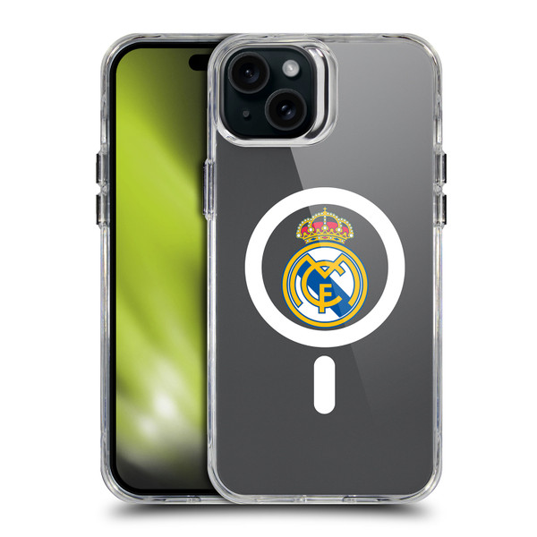 Real Madrid CF Logo Icon Crest SHOCKPROOF BUMPER CASE COMPATIBLE WITH  & MAGSAFE Apple iPhone 15 Plus