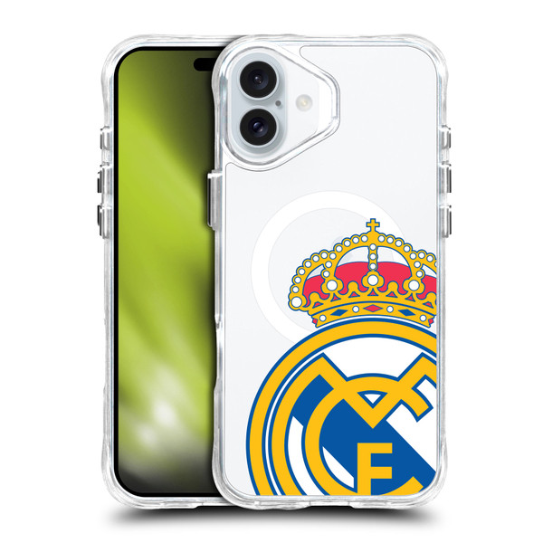 Real Madrid CF Logo Icon Crest Oversized SHOCKPROOF BUMPER CASE COMPATIBLE WITH  & MAGSAFE Apple iPhone 16 Plus