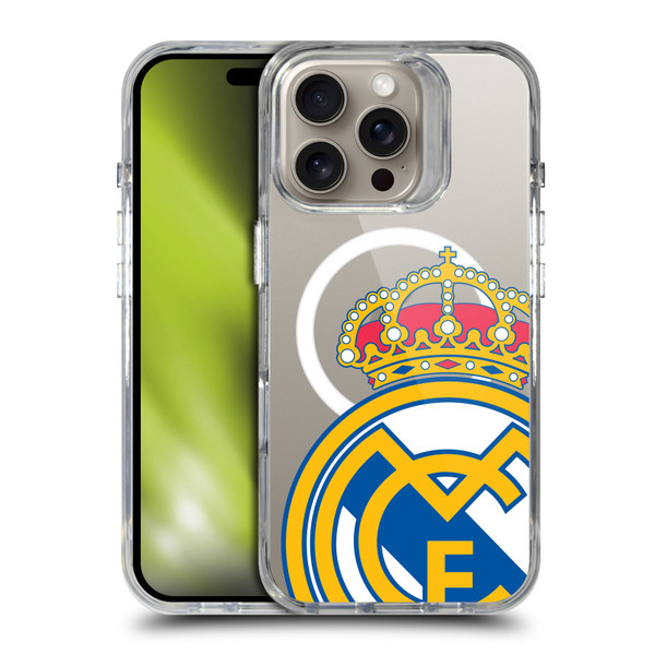 Real Madrid CF Logo Icon Crest Oversized SHOCKPROOF BUMPER CASE COMPATIBLE WITH  & MAGSAFE Apple iPhone 16 Pro