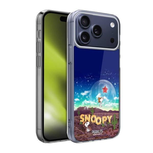 Peanuts Snoopy Space Cowboy Nebula Fly Balloon Soft Gel Case for Apple iPhone 17 Pro Max
