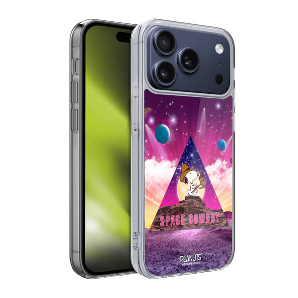 Peanuts Snoopy Space Cowboy Nebula Triangle Soft Gel Case for Apple iPhone 17 Pro