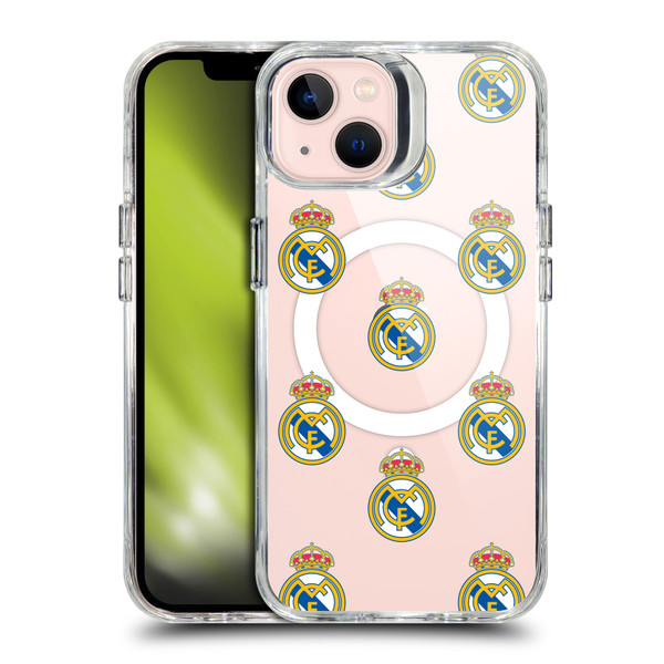 Real Madrid CF Logo Icon Pattern SHOCKPROOF BUMPER CASE COMPATIBLE WITH  & MAGSAFE Apple iPhone 13