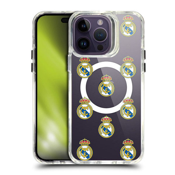 Real Madrid CF Logo Icon Pattern SHOCKPROOF BUMPER CASE COMPATIBLE WITH  & MAGSAFE Apple iPhone 14 Pro Max