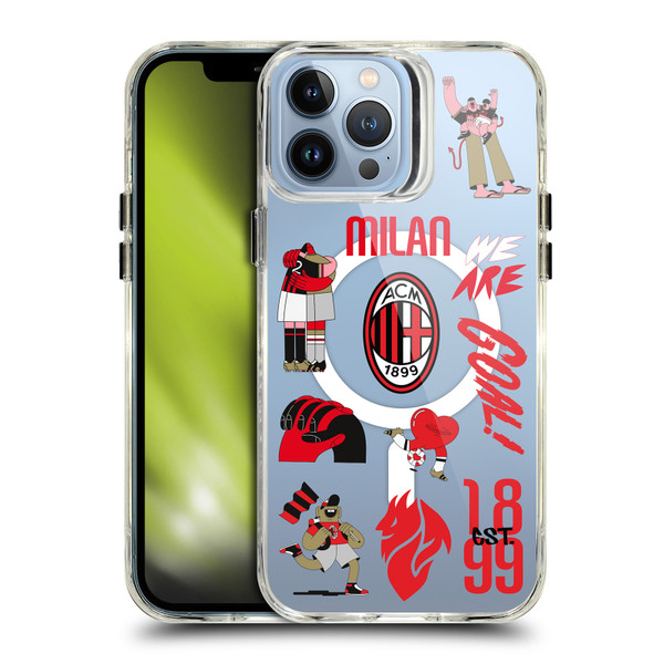 AC Milan Logo Icon Icons SHOCKPROOF BUMPER CASE COMPATIBLE WITH  & MAGSAFE Apple iPhone 13 Pro Max
