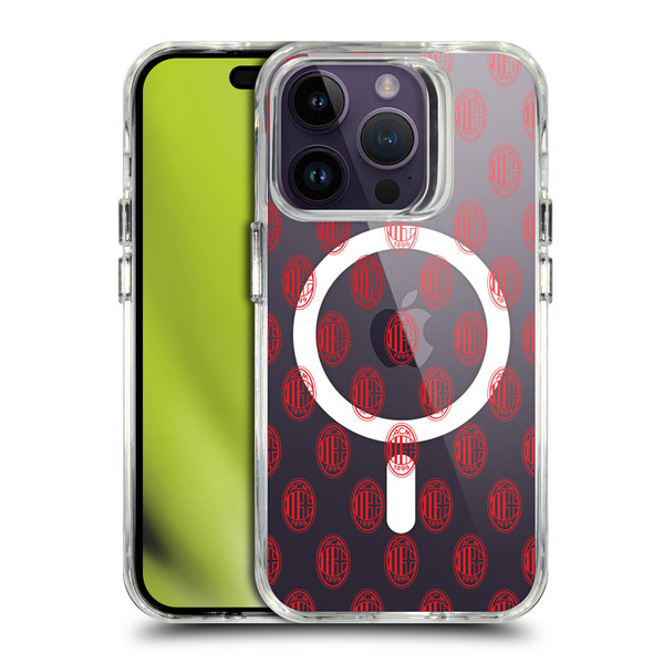 AC Milan Logo Icon Crest Pattern SHOCKPROOF BUMPER CASE COMPATIBLE WITH  & MAGSAFE Apple iPhone 14 Pro