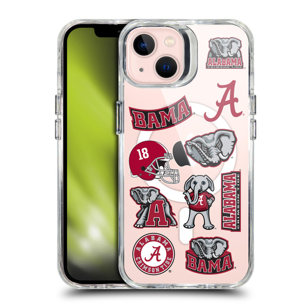 University Of Alabama UA The University Of Alabama Icons SHOCKPROOF BUMPER CASE COMPATIBLE WITH Apple iPhone 13 & MAGSAFE