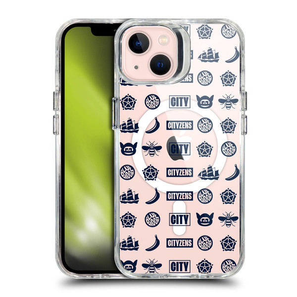 Manchester City Man City FC Logo Icon City Glyphs SHOCKPROOF BUMPER CASE COMPATIBLE WITH Apple iPhone 13 & MAGSAFE