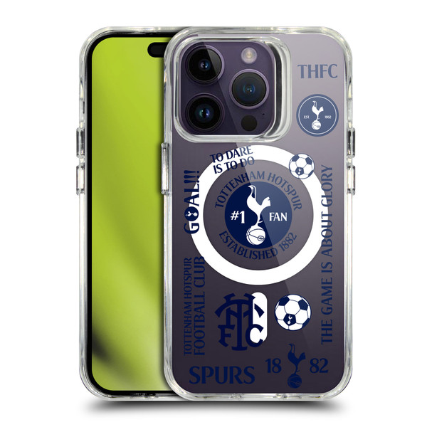 Tottenham Hotspur F.C. Logo Icon Cockerel Pattern SHOCKPROOF BUMPER CASE COMPATIBLE WITH  & MAGSAFE Apple iPhone 14 Pro