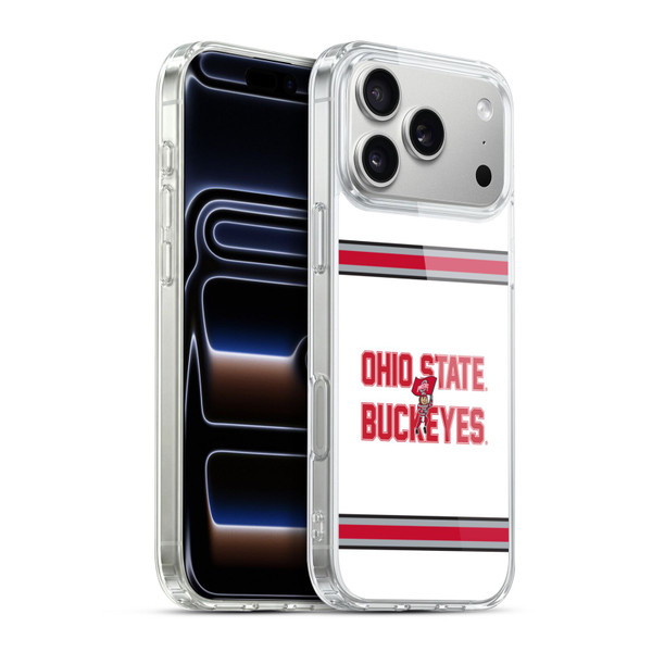 Ohio State University Logo White Stripes Soft Gel Case for Apple iPhone 17 Pro Max
