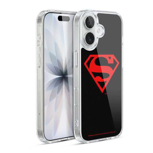 Superman DC Comics Logos Black And Red Soft Gel Case for Apple iPhone 17