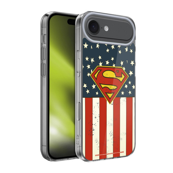 Superman DC Comics Logos U.S. Flag Soft Gel Case for Apple iPhone 17 Air