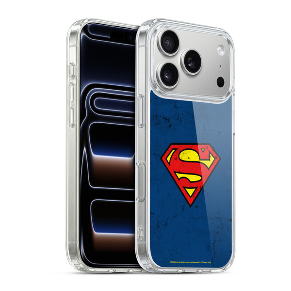 Superman DC Comics Logos Distressed Look Soft Gel Case for Apple iPhone 17 Pro
