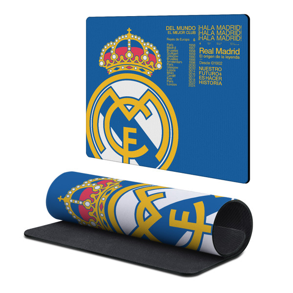Real Madrid CF Badge Logo Plain Gaming Office Desk PC Keyboard Mouse Mat Pad 9.84 x 11.81 x 0.12 inches (250 x 300 mm) - S