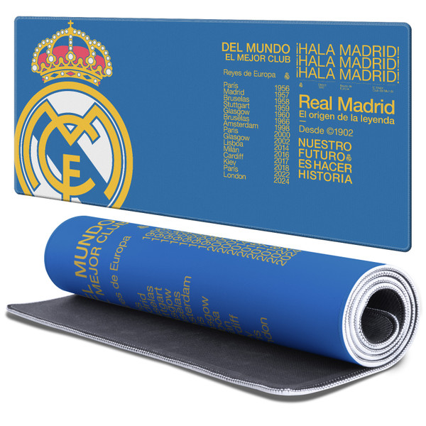 Real Madrid CF Badge Logo Plain Gaming Office Desk PC Keyboard Mouse Mat Pad - XL