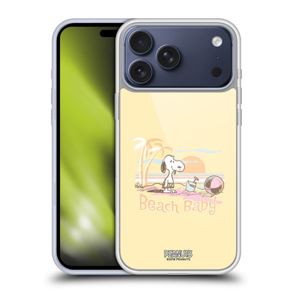 Peanuts Beach Snoopy Sunset Soft Gel Case for Apple iPhone 17 Pro Max
