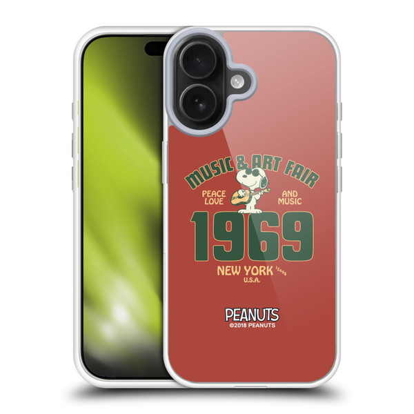 Peanuts Woodstock 50th Snoopy Guitar 1969 Soft Gel Case for Apple iPhone 17