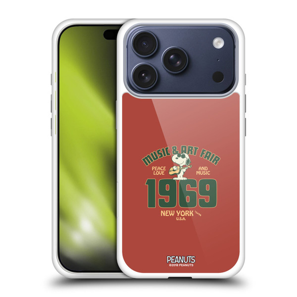 Peanuts Woodstock 50th Snoopy Guitar 1969 Soft Gel Case for Apple iPhone 17 Pro