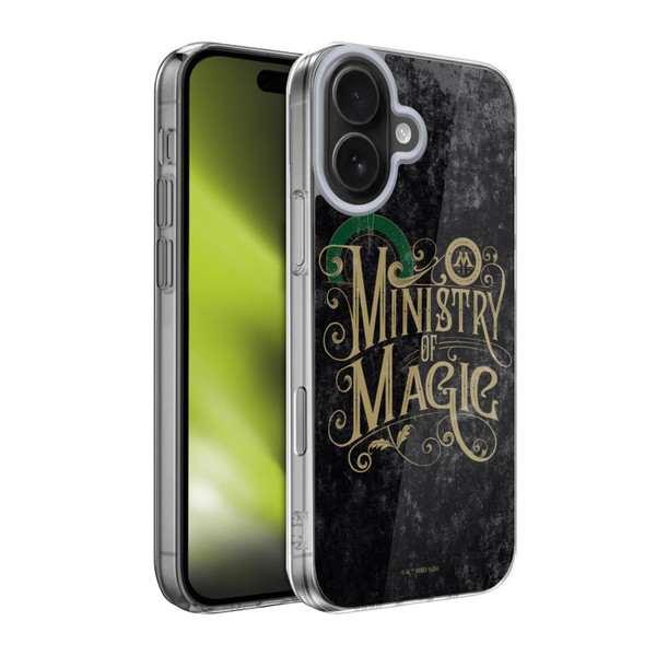 Harry Potter Locations Typography Ministry Of Magic Soft Gel Case for Apple iPhone 17