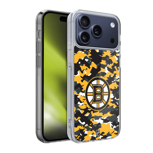 NHL Boston Bruins Camouflage Soft Gel Case for Apple iPhone 17 Pro