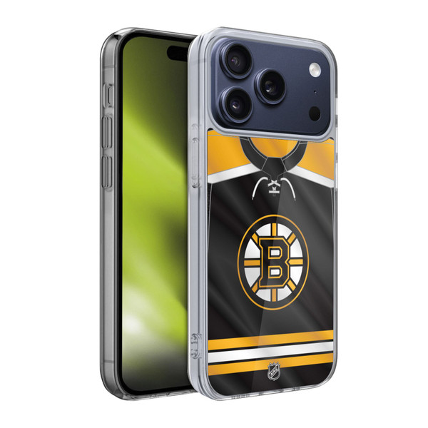NHL Boston Bruins Jersey Soft Gel Case for Apple iPhone 17 Pro