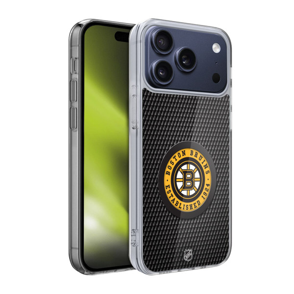 NHL Boston Bruins Puck Texture Soft Gel Case for Apple iPhone 17 Pro