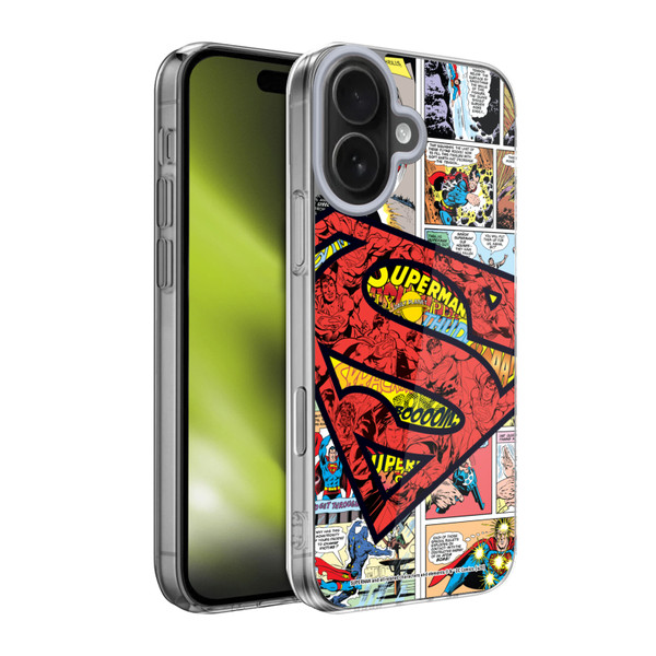 Superman DC Comics Comicbook Art Oversized Logo Soft Gel Case for Apple iPhone 17